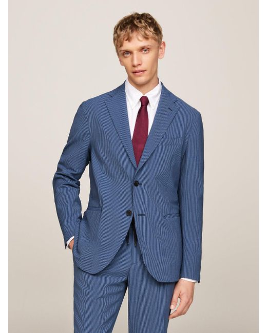 Tommy Hilfiger Blue Tonal Pinstripe Slim Fit Two-piece Suit for men