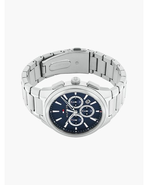 Tommy Hilfiger Gray Dial Stainless Steel Chain-Link Watch for men