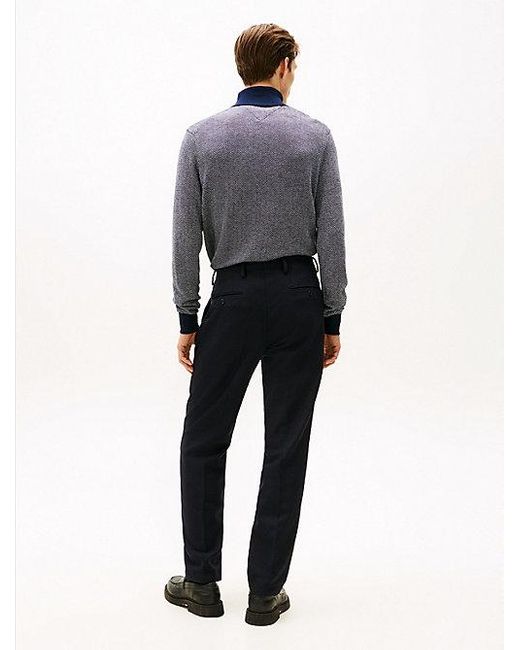 Pantalón En Mezcla De Lana Con Corte Regular Tommy Hilfiger de hombre de color Blue