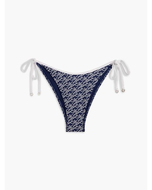 Tommy Hilfiger Orange Essential Print Side Tie Bikini Bottoms