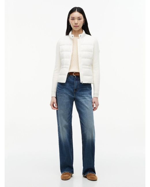 Tommy Hilfiger White Mixed Texture Slim Lightweight Down Jacket