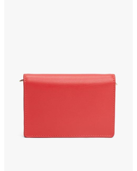 Tommy Hilfiger Red Hilfiger Icon Card Wallet With Chain