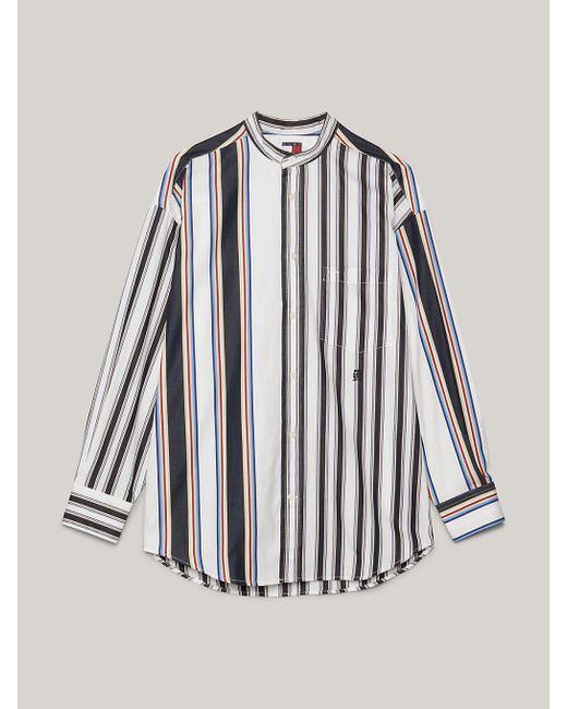 Tommy Hilfiger White Tommy X Clot Dual Gender Stripe Poplin Shirt for men