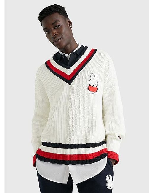 Tommy Hilfiger Tommy X Miffy Relaxed Crickettrui in het White voor heren