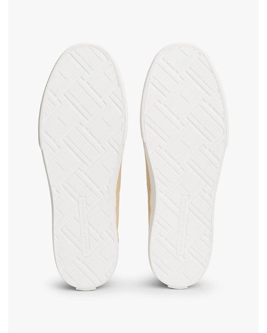 Tommy Hilfiger Natural Low Profile Canvas Slip-On Trainers