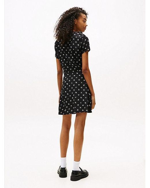 Tommy Hilfiger Slim Minijurk Met Keyhole Op De Rug in het Black