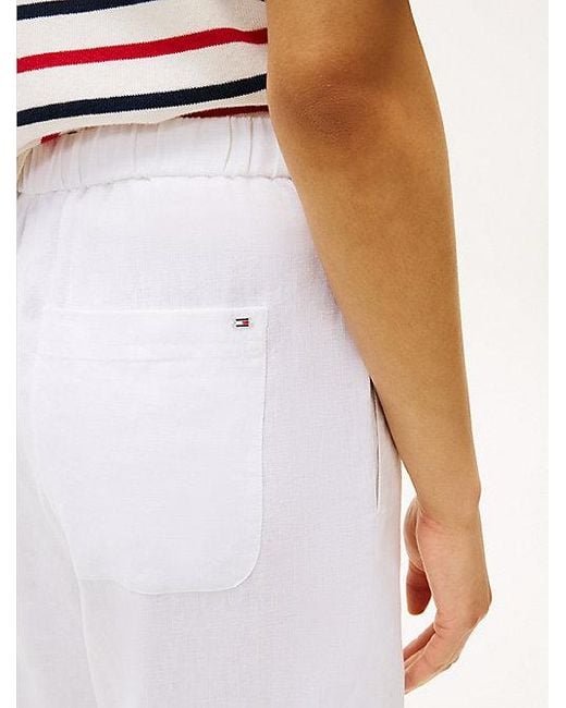 Tommy Hilfiger Pantalon Van Linnenmix Met Rechte Fit in het Red