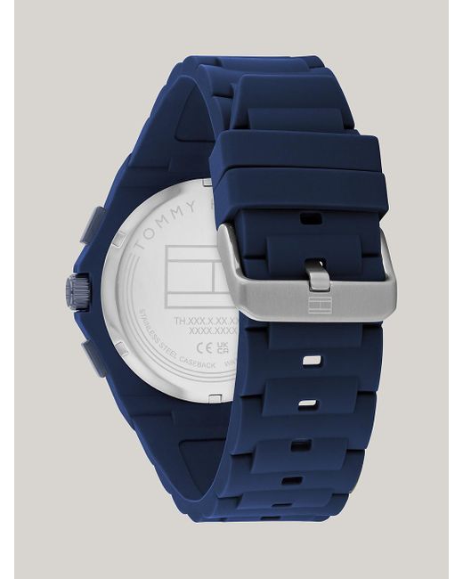 Montre à bracelet en silicone bleu marine Tommy Hilfiger pour homme en coloris Blue
