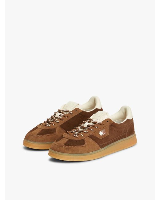 Tommy Hilfiger Brown The Greenwich Suede Cupsole Trainers