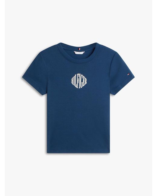 Tommy Hilfiger Blue Logo Crew Neck T-Shirt