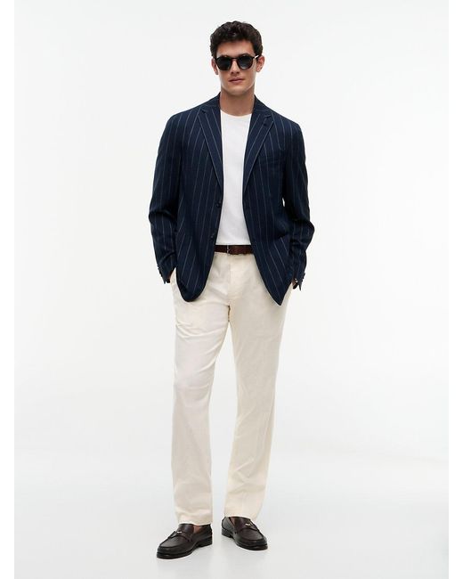 Tommy Hilfiger Blue Th Flex Pinstripe Regular Fit Seersucker Blazer for men