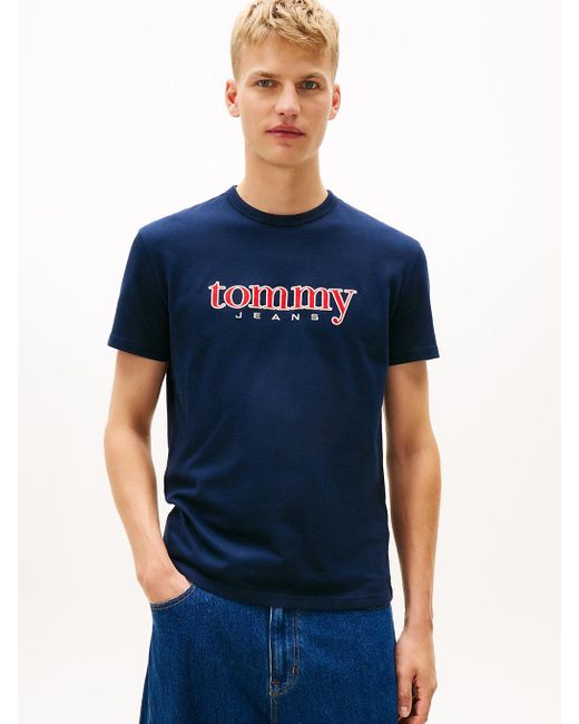 Tommy Hilfiger Blue Logo Appliqué Jersey T-Shirt for men