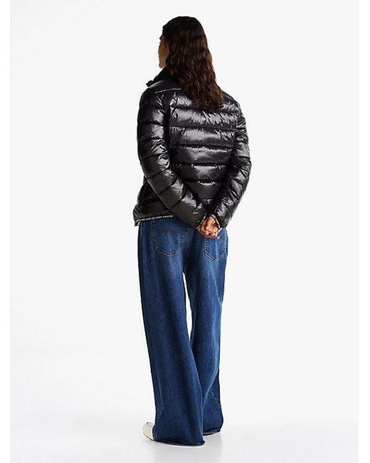 Tommy Hilfiger Blue Puffer-Jacke Mit Glanz-Finish