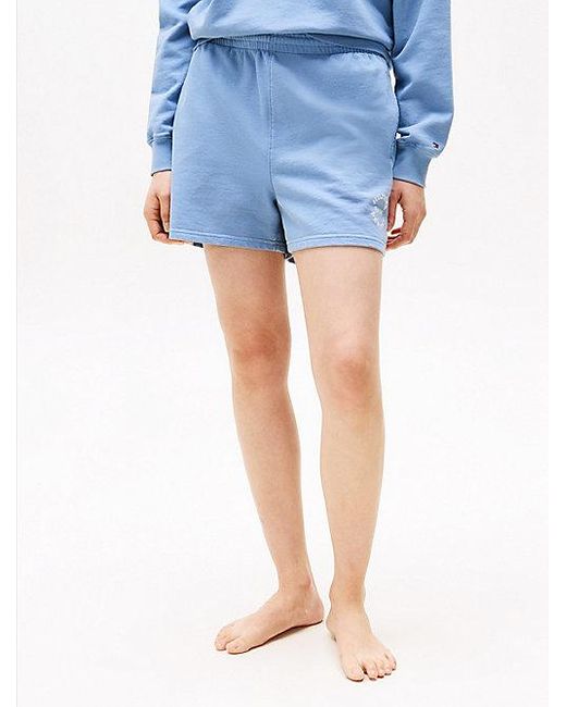 Pantalón Corto De Corte Amplio Con Logo Tommy Hilfiger de color Blue