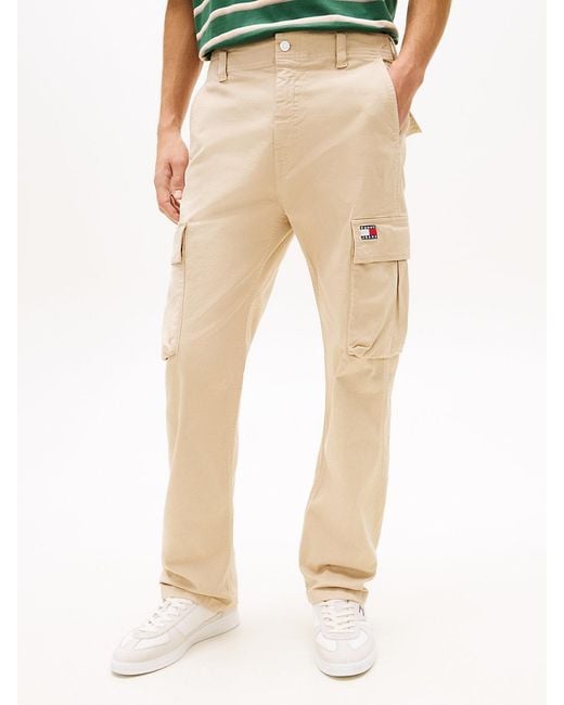 Tommy Hilfiger Green Otis Canvas Straight Cargo Trousers for men