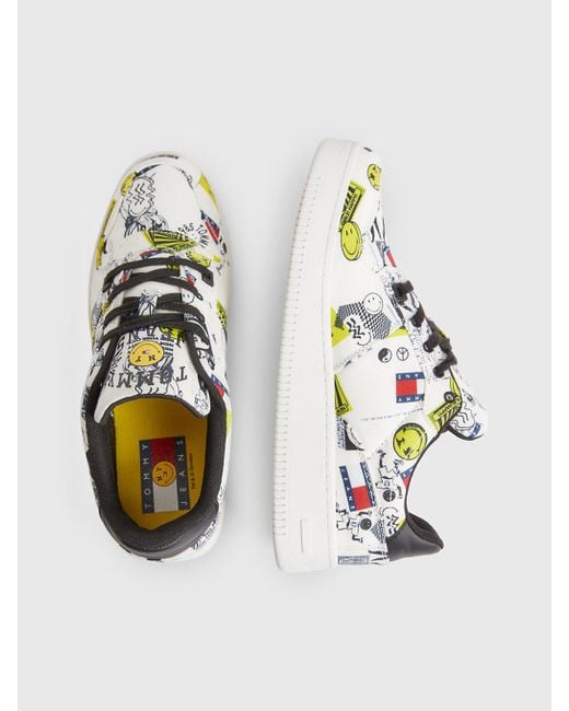 Tommy Hilfiger Tommy Jeans X Smiley Canvas Logo Trainers in White for Men Lyst UK