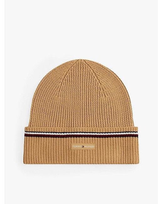 Gorro De Punto Con Cinta Distintiva Tommy Hilfiger de hombre de color Natural