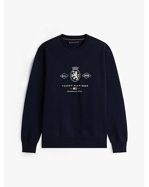 Tommy Hilfiger Graphic Sweatshirt Met Varsity-Embleem in het Blue voor heren