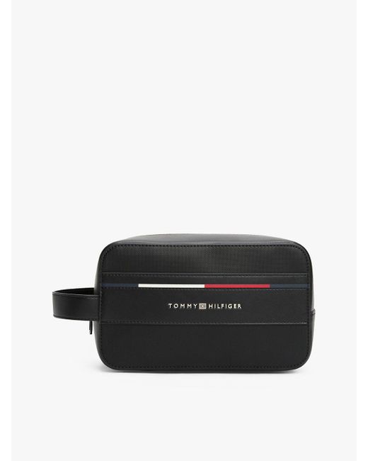 Tommy Hilfiger Black Metal Logo Washbag for men