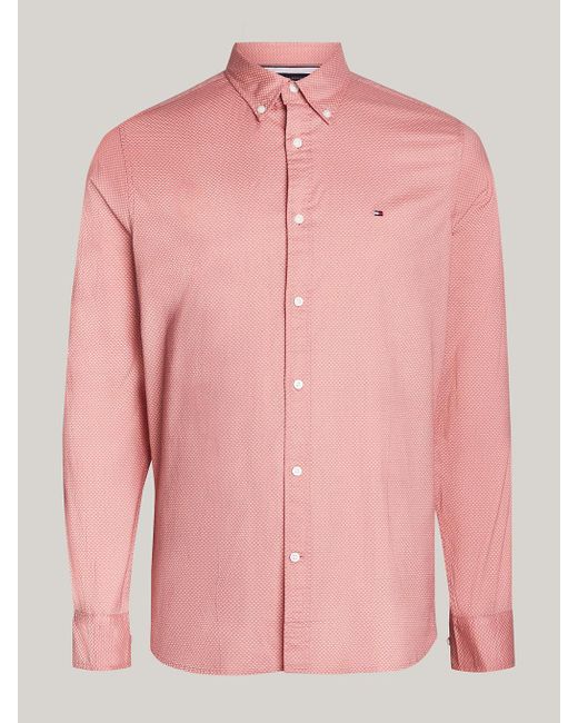 Tommy Hilfiger Pink Th Flex Micro Print Slim Fit Shirt for men