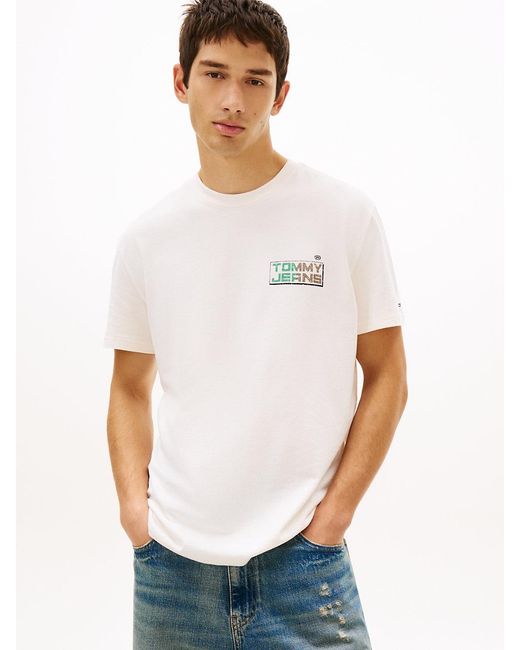 Tommy Hilfiger White Back Logo Relaxed Jersey T-Shirt for men