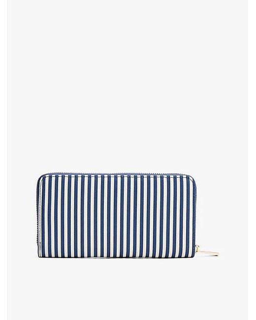 Cartera De Rayas Con Cremallera Tommy Hilfiger de color Blue