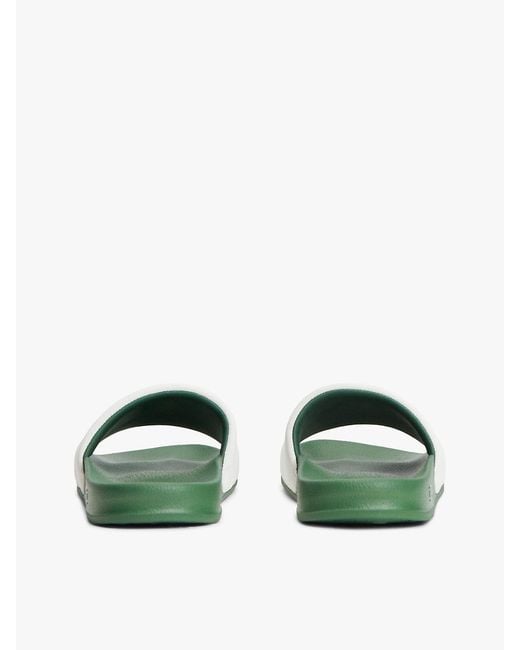 Tommy Hilfiger Green Logo Pool Slides for men