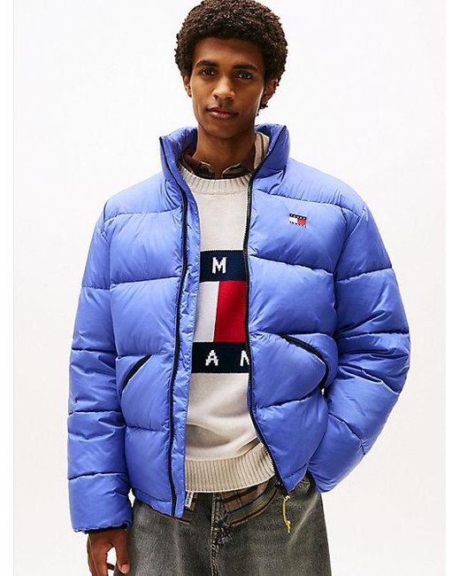 Tommy Hilfiger Waterafstotend Relaxed Crinkle-Pufferjack in het Blue voor heren
