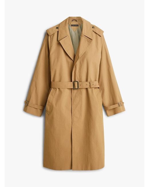 Tommy Hilfiger Metallic Smart Casual Crinkle Relaxed Trench Coat for men