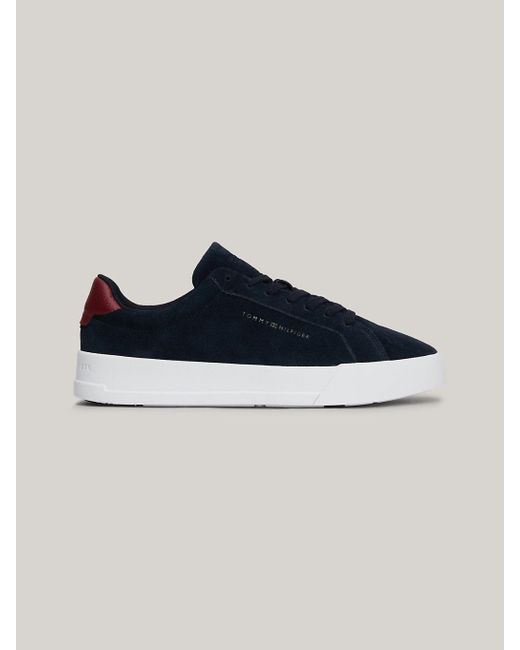Tommy Hilfiger Blue Suede Court Trainers for men