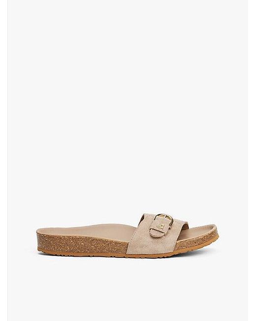 Sandalias De Ante Con Tira Ajustable Tommy Hilfiger de color White