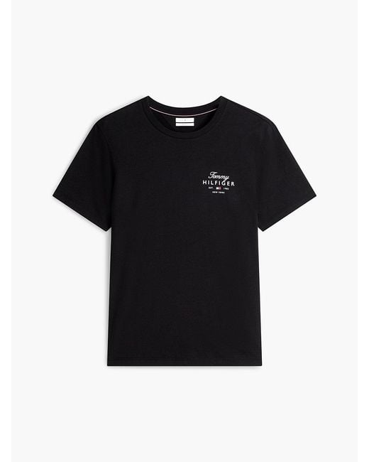 Tommy Hilfiger Blue Logo Jersey Crew Neck T-Shirt for men