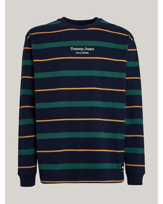Tommy Hilfiger Blue Stripe Long Sleeve T-shirt for men