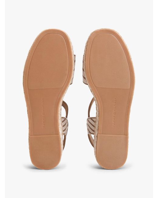 Tommy Hilfiger Natural Breton Stripe Platform Wedge Espadrilles