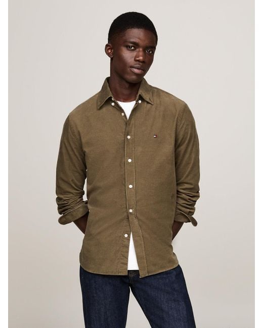 Tommy Hilfiger Natural Regular Fit Corduroy Shirt for men