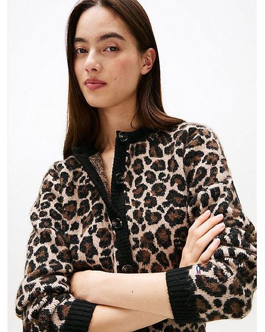 Tommy Hilfiger Relaxed Fit Vest Met Luipaardprint in het Black