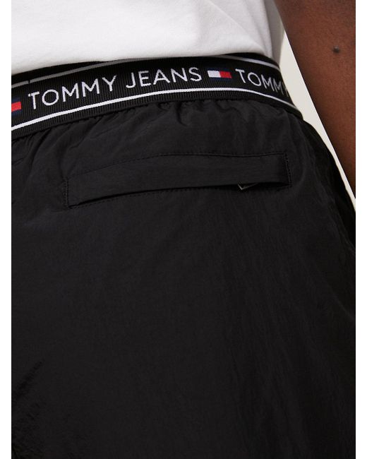 Tommy Hilfiger Black Repeat Logo Waistband Baggy Fit Joggers