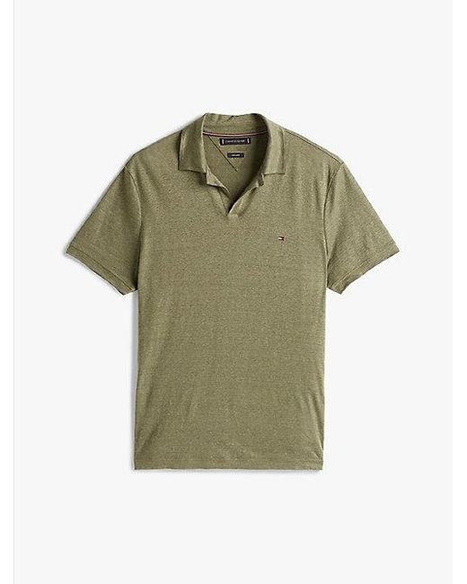 Polo De Lino Con Corte Regular Tommy Hilfiger de hombre de color Green