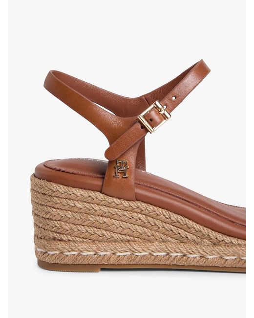 Tommy Hilfiger Multicolor Th Monogram Leather Wedge Espadrilles