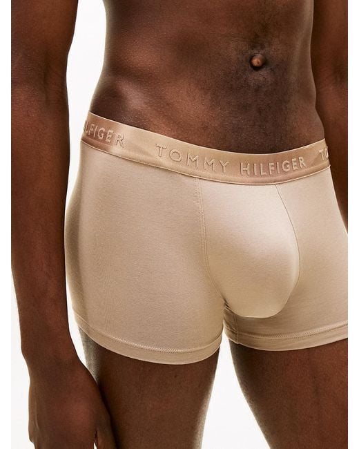 Tommy Hilfiger Brown 3-Pack Everyday Luxe Tonal Logo Trunks for men