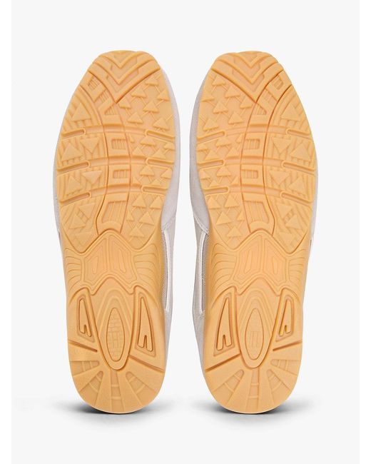 Tommy Hilfiger White Suede Mixed Texture Archive Runner Trainers for men