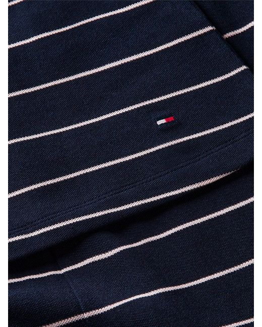 Tommy Hilfiger Blue Pique Henley Midi Polo Dress