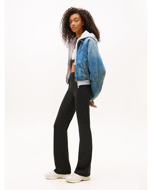 Tommy Hilfiger Blue Logo Slim Kick Flare Leggings