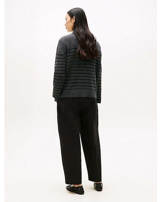 Tommy Hilfiger Relaxed Fit Trui Van Zachte Wol in het Black