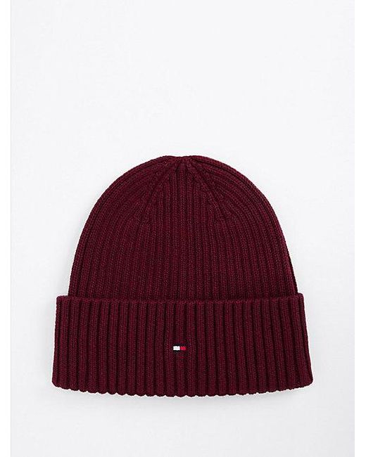 Tommy Hilfiger Beanie Met Kasjmier En Hilfiger-Vlag in het Red voor heren