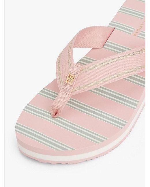 Tommy Hilfiger Teenslipper Met Sleehak En Lichte Profielzool in het Pink