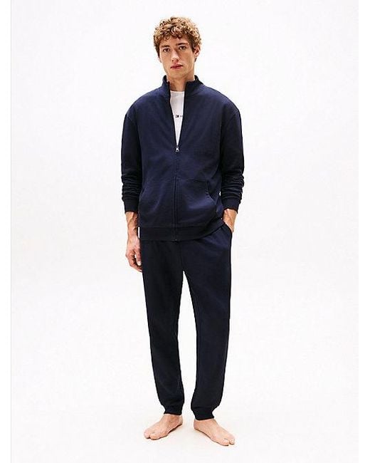 Tommy Hilfiger Original Loungesweatshirt Met Rits En Logo in het Blue voor heren