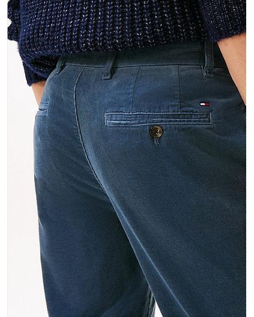 Tommy Hilfiger Denton Straight Fit Corduroy Chino in het Blue voor heren