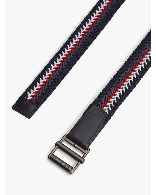 Tommy Hilfiger Blue Signature Webbing Roller Buckle Belt for men
