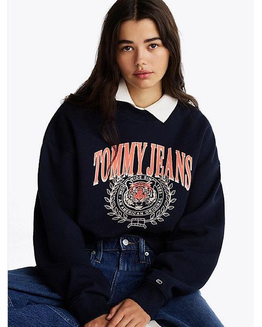 Tommy Hilfiger Blue Boxy Fit Sweatshirt Mit Logo
